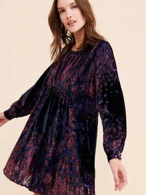 Free People Mirror Mirror Velvet Mini Dress